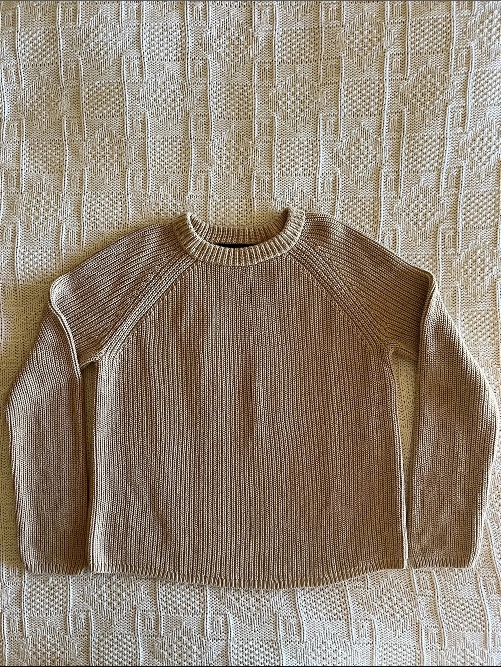 Jenni Kayne Cotton Fisherman Sweater in Oatmeal Sz M - Picture 4 of 11